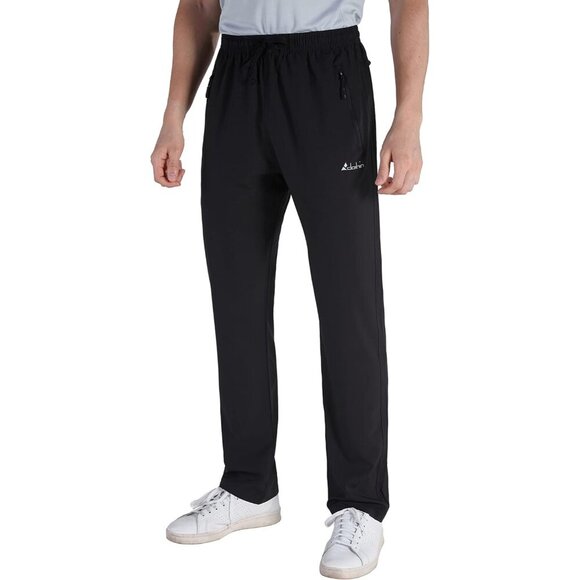 Mens Workout Athletic Pants Elastic-Waist Drawstring Pants for Sport Exercise Tr